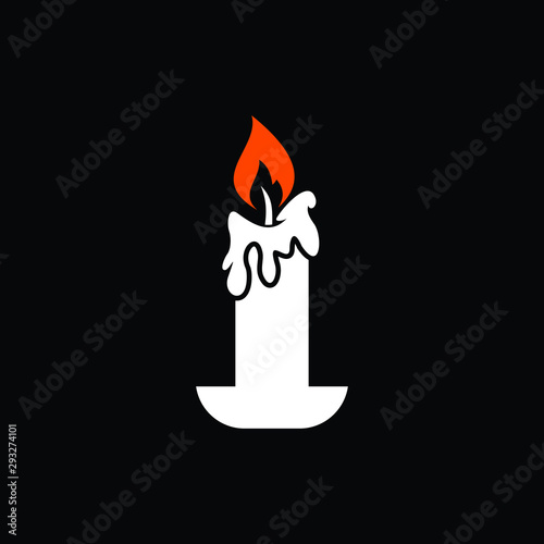 Candle vector isolated