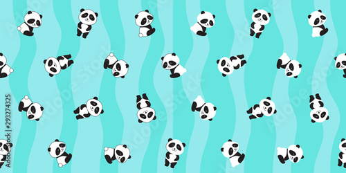 Cute panda seamless pattern