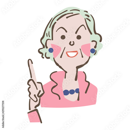 主張する女性　イラスト