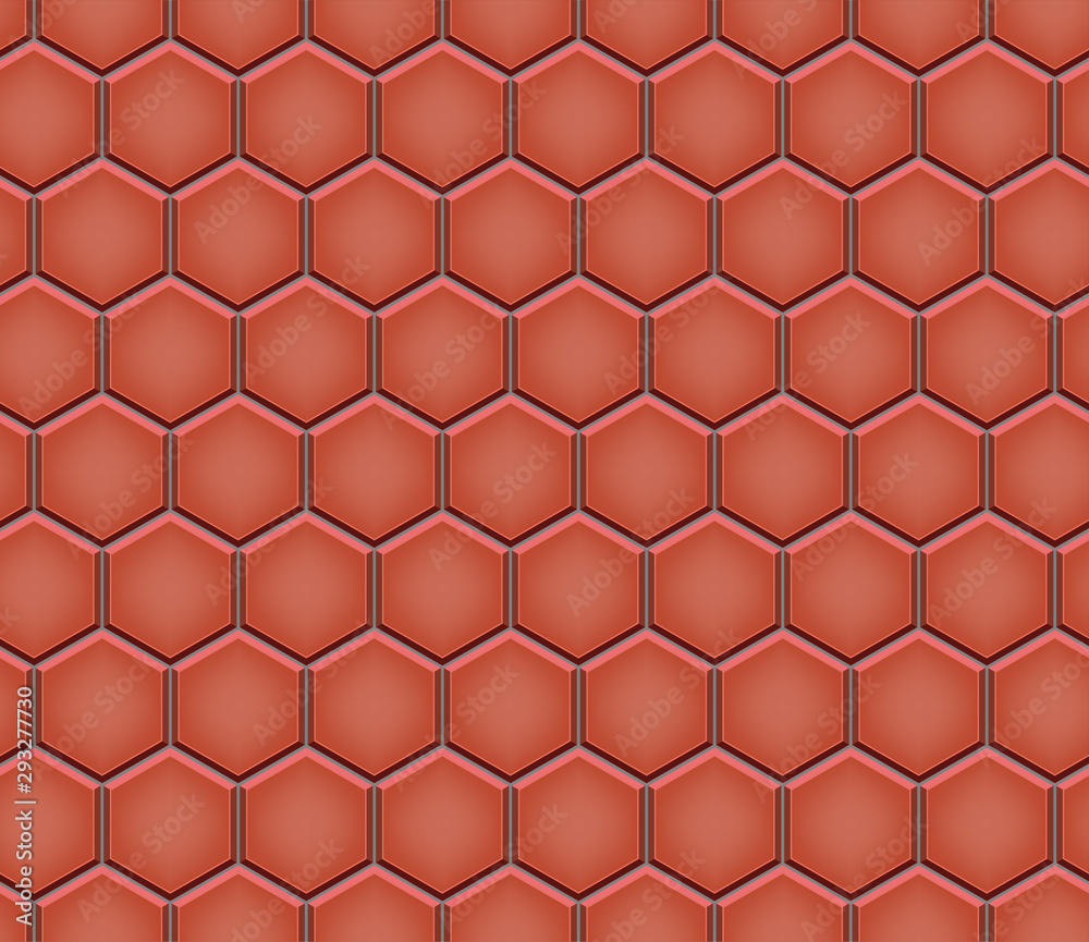 Naklejka premium Seamless pattern of hex cobblestone pavement