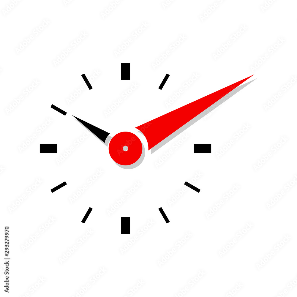 Time or clock icon. Flat style. Isolated on white background. Time or clock icon. Flat style. Isolated on white background.
