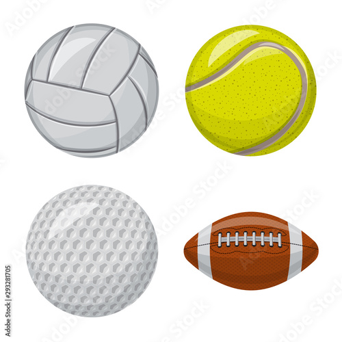 Isolated object of sport and ball logo. Collection of sport and athletic vector icon for stock.