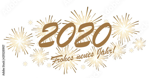 Happy New Year 2020 fireworks concept