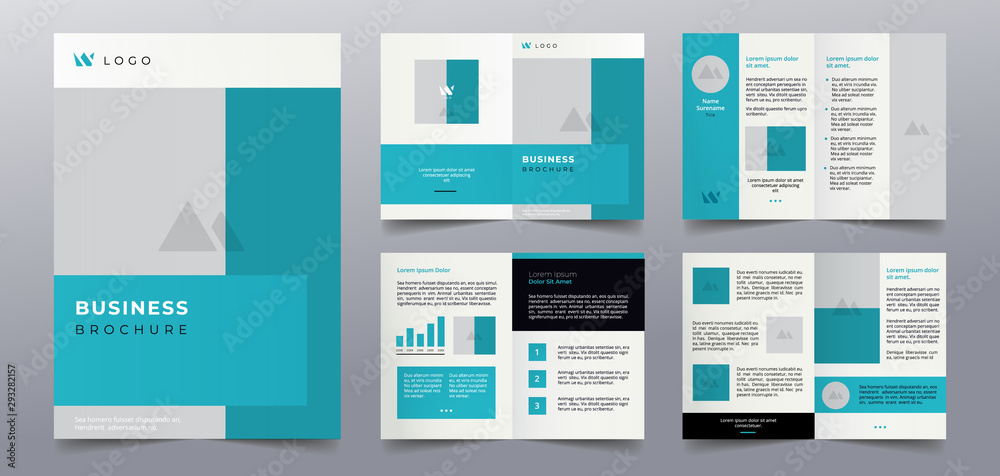 Fototapeta premium premium blue business brochure pages design template