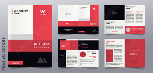 premium red business brochure pages design template