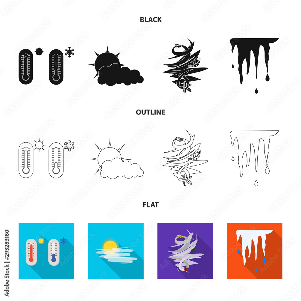 Isolated object of weather and climate symbol. Set of weather and cloud  stock vector illustration. vector de Stock | Adobe Stock