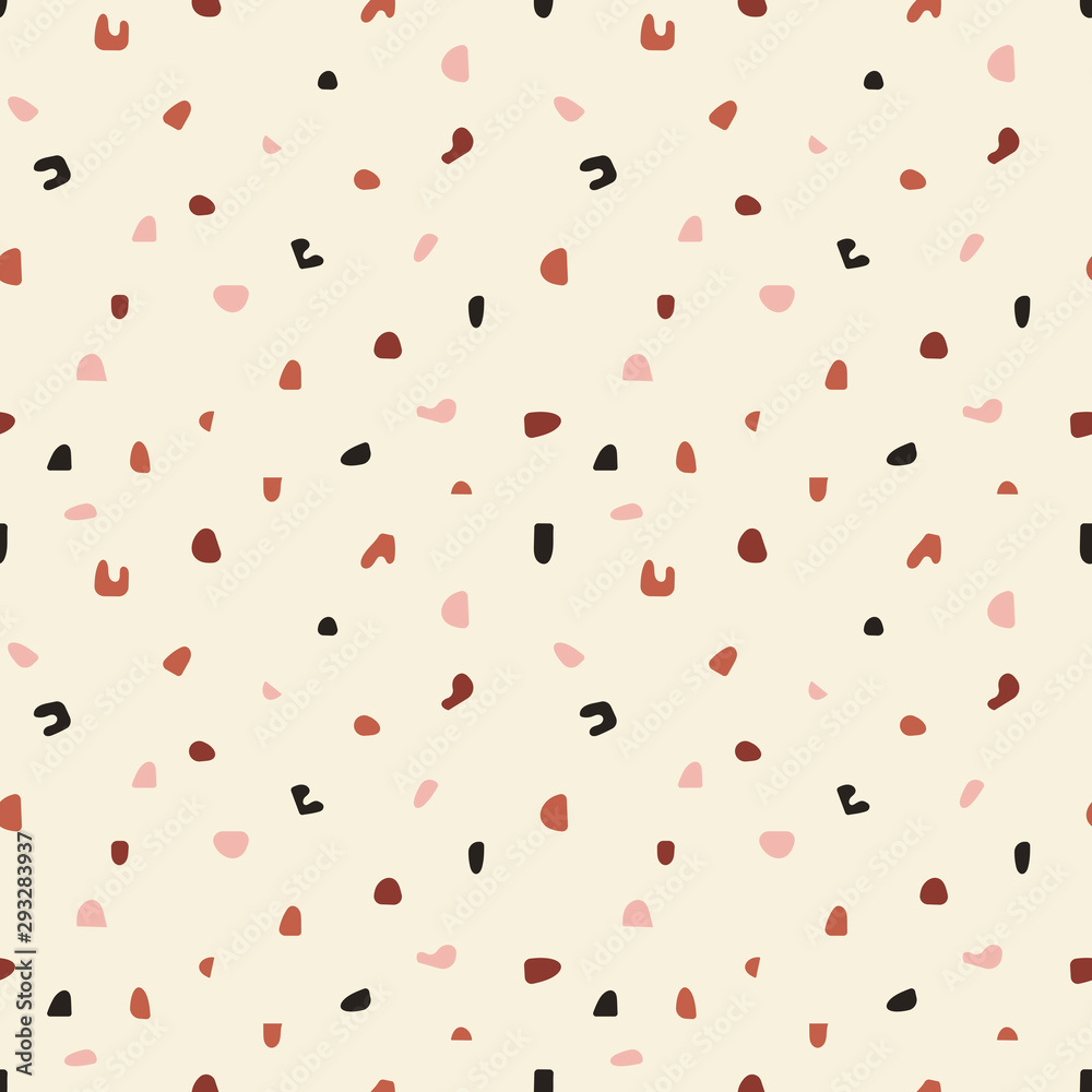 Terrazzo seamless pattern. Pastel colors on white light background of sweet corn. Terrazzo seamless pattern. Pastel colors on white light background of sweet corn.