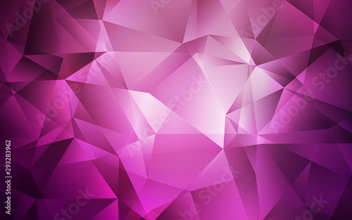 Dark Pink vector shining triangular backdrop. A sample with polygonal shapes. A new texture for your web site.