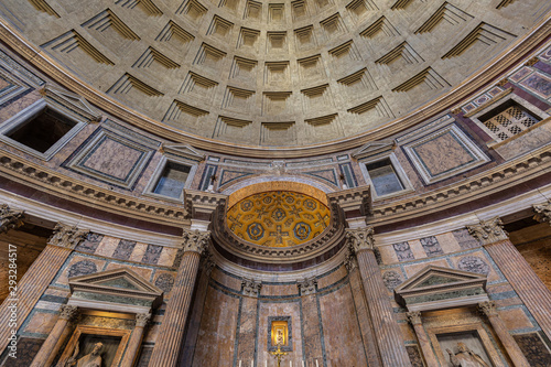 Details from interior of Pantheon in Rome, Italy