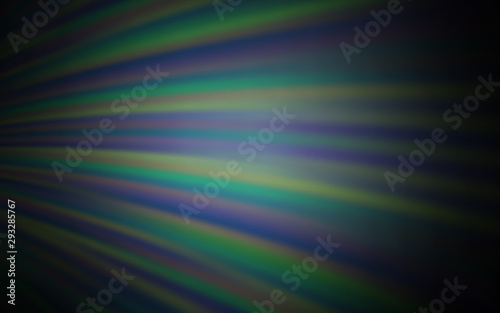 Dark Green vector background with wry lines. A sample with colorful lines, shapes. Brand new design for your ads, poster, banner.