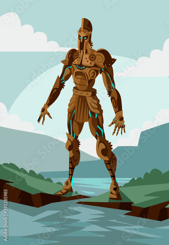 greek mythology talos giant bronze automate man photo