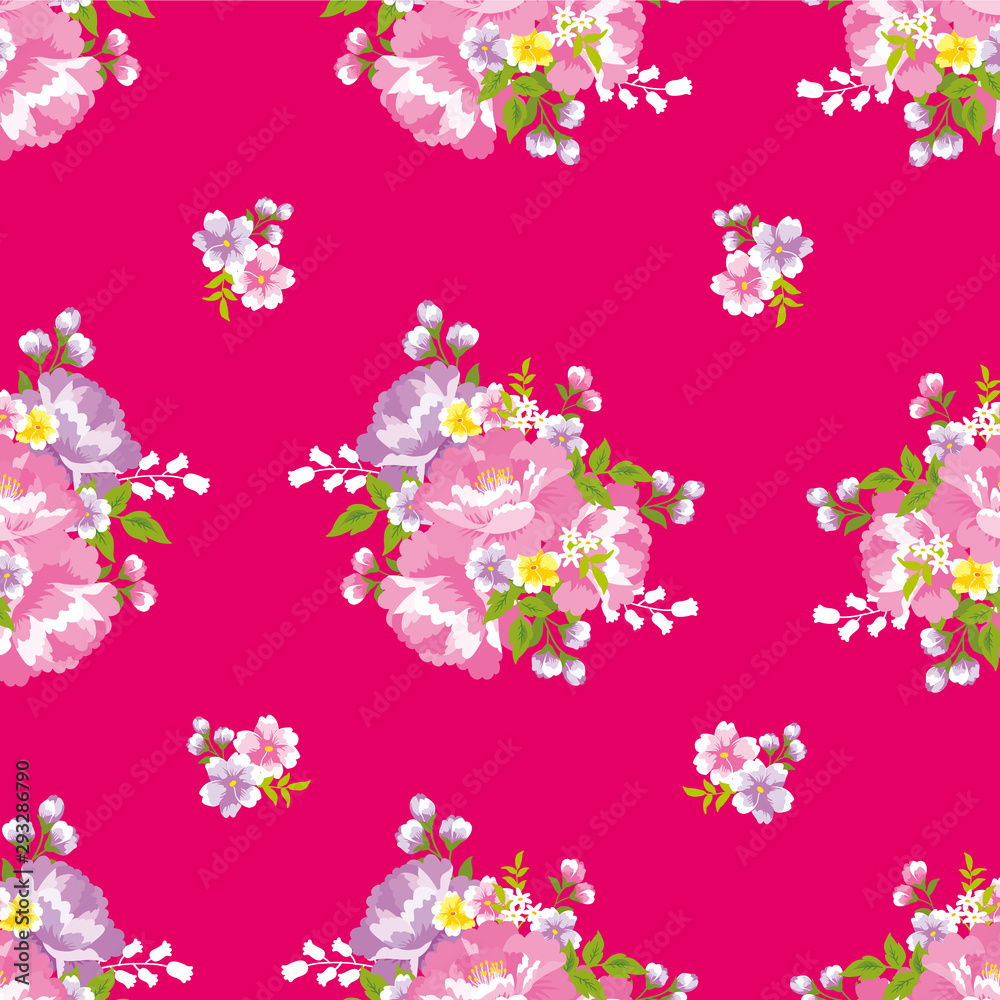 花柄　シームレスパターン　台湾花布