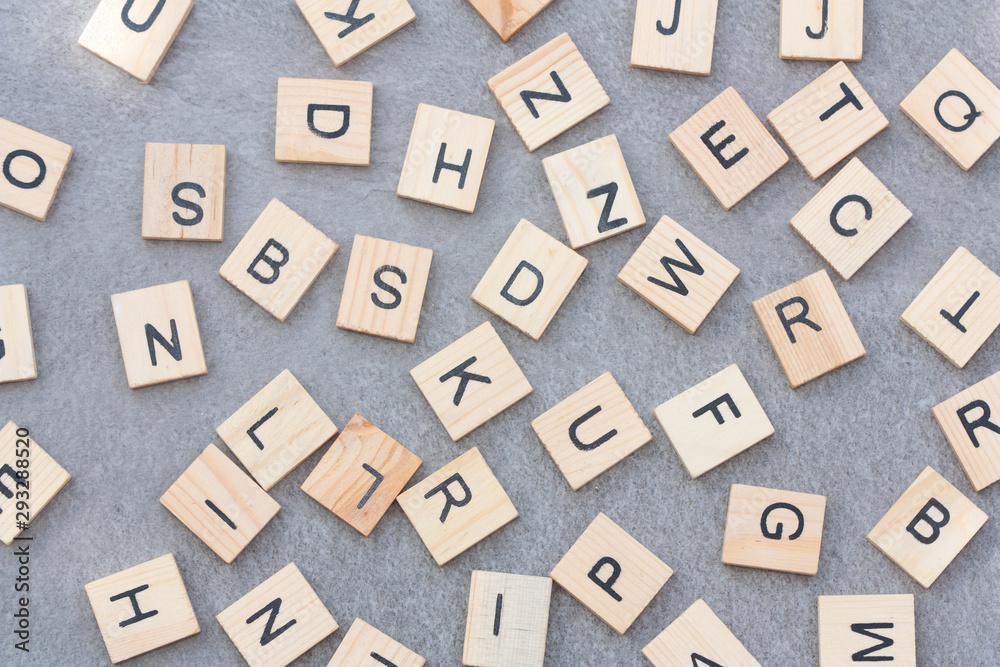 Alphabet letters on grey background. Alphabet letters on grey background.
