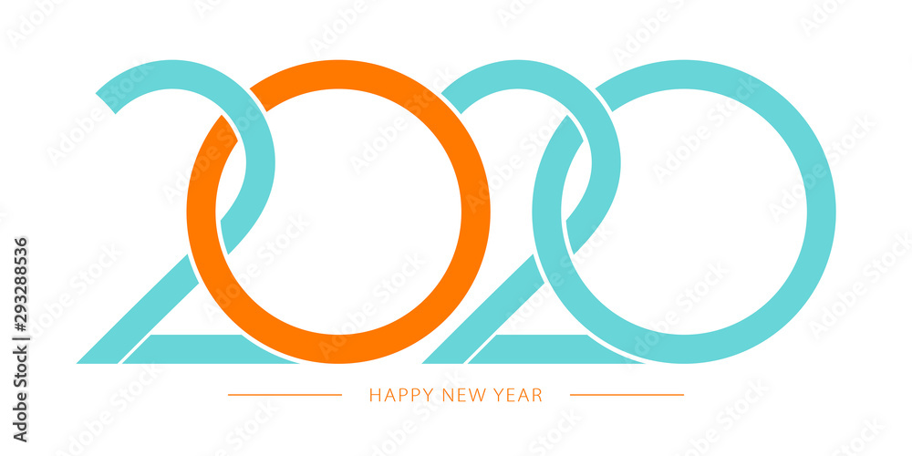 Obraz premium 2020 Happy New Year. 2020 modern text vector design.