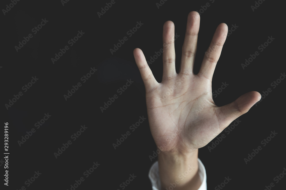 woman raised her hand for dissuade, Stop Sexual abuse and rape Concept, stop violence against Women, international women's day woman raised her hand for dissuade, Stop Sexual abuse and rape Concept, stop violence against Women, international women's day