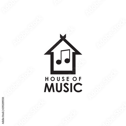 House of music logo design vector template