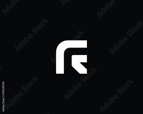 Professional and Minimalist Letter FR Logo Design, Editable in Vector Format in Black and White Color