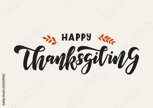 Happy thanksgiving hand drawn lettering