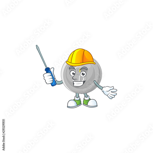 Automotive silver coin cartoon character with mascot