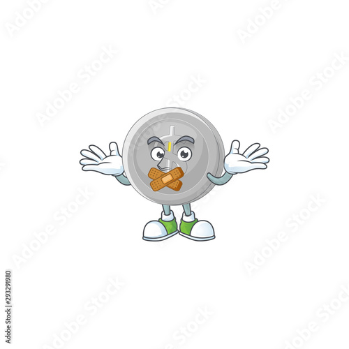 Silent silver coin cartoon character with mascot
