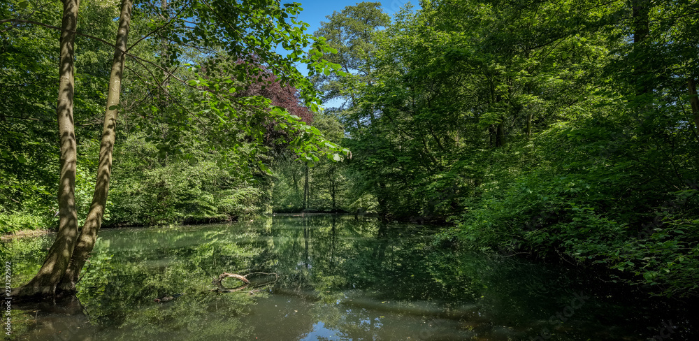 Teich mit Bäumen im Schlosspark Berlin-Buch Teich mit Bäumen im Schlosspark Berlin-Buch