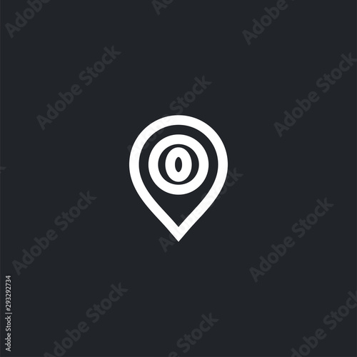 Minimalist pin map logo icon design vector