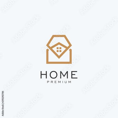 Diamon and home logo icon design vector