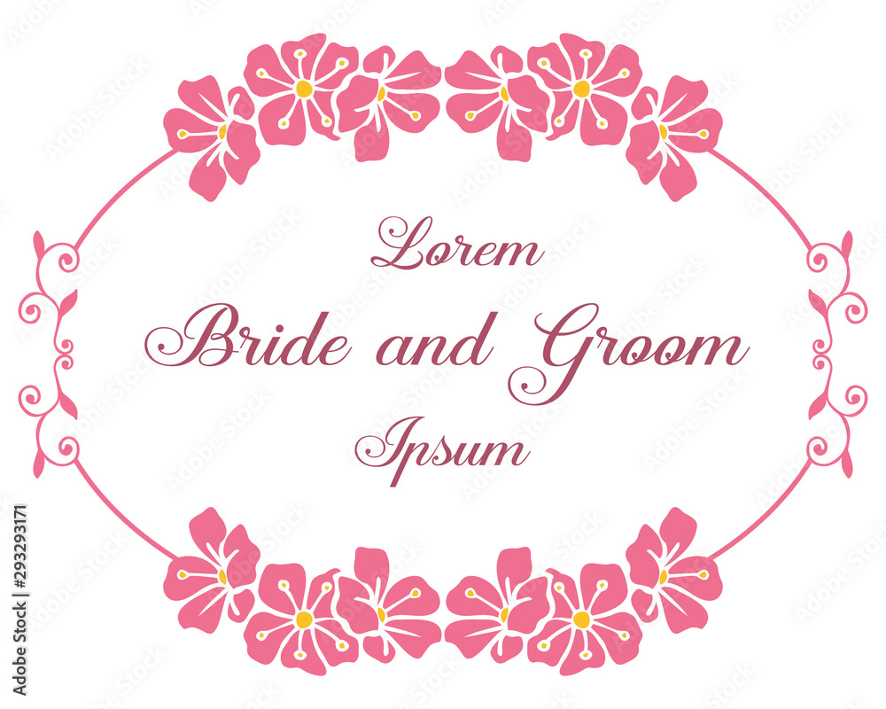Beautiful wedding card for bride and groom, with ornate of green leafy flower frame. Vector Beautiful wedding card for bride and groom, with ornate of green leafy flower frame. Vector