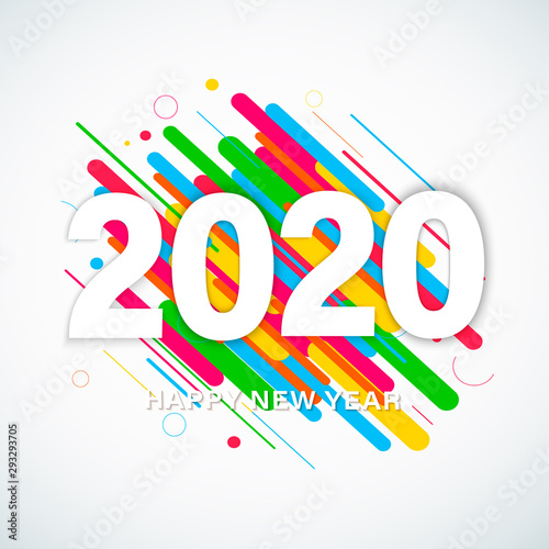 2020 Happy new year creative design background or greeting card. 2020 new year numbers