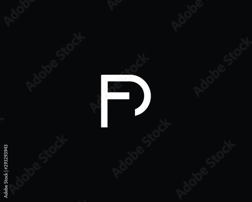Professional and Minimalist Letter FP PF Logo Design, Editable in Vector Format in Black and White Color