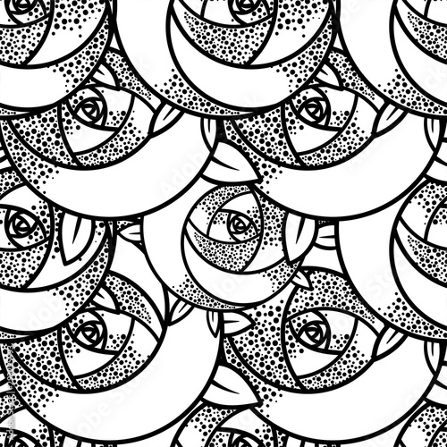 Geometric rose flower. Seamless Pattern. Art deco style inspired.