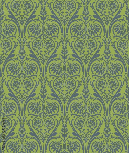 Paisley floral pattern , textile swatch , India 