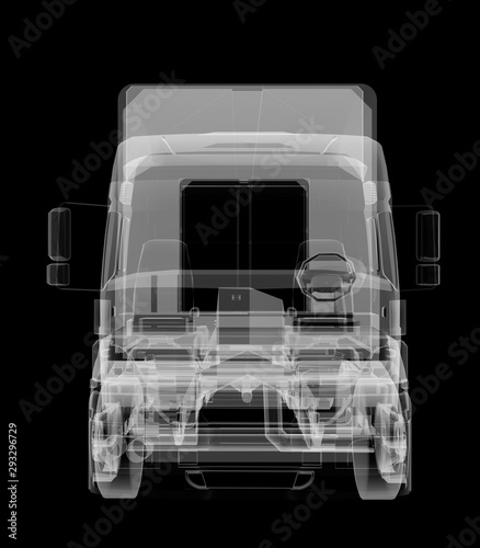 Truck x-ray on black background