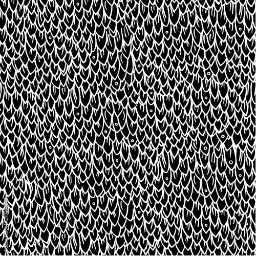 Dragon or fish scales in vector. Bright seamless pattern with reptilian skin texture.