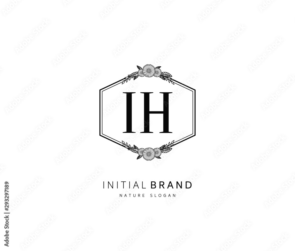 I H IH Beauty vector initial logo, handwriting logo of initial signature, wedding, fashion, jewerly, boutique, floral and botanical with creative template for any company or business. I H IH Beauty vector initial logo, handwriting logo of initial signature, wedding, fashion, jewerly, boutique, floral and botanical with creative template for any company or business.