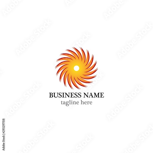 Sun logo vector icon illustration