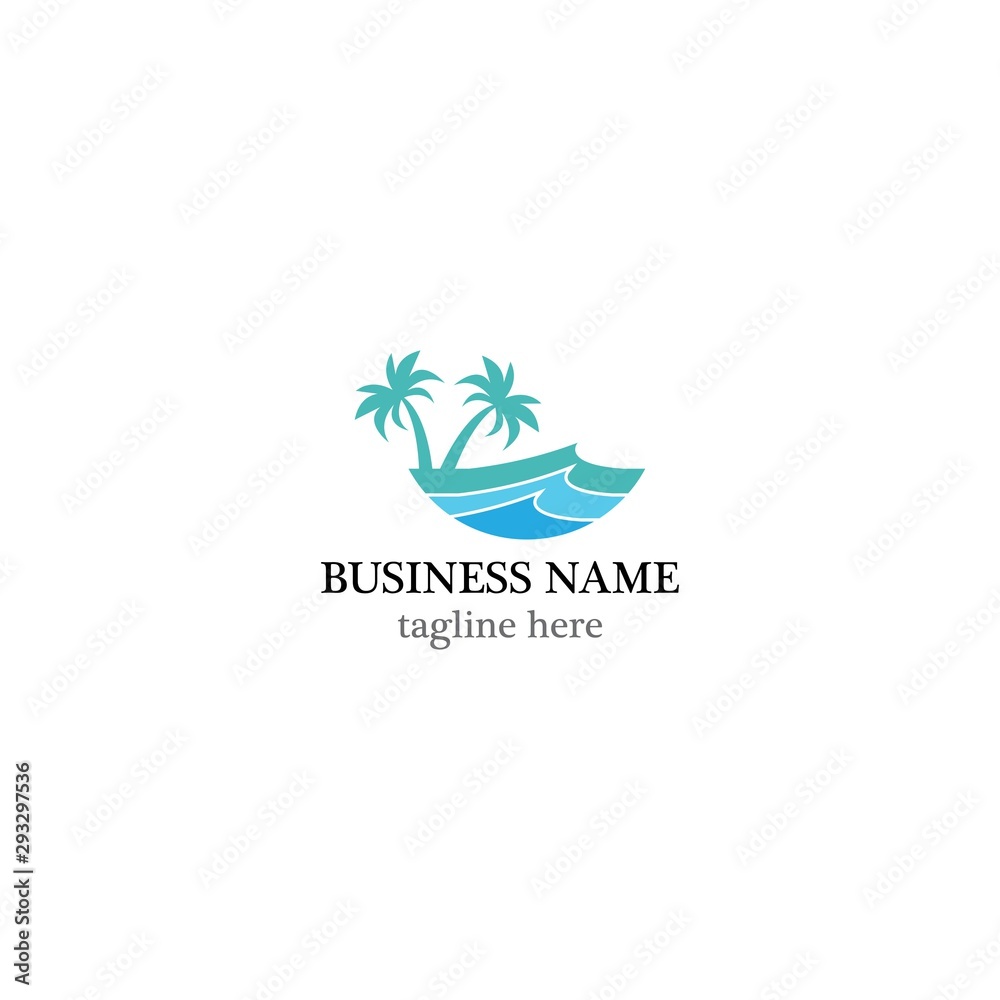 Beach logo template vector icon design