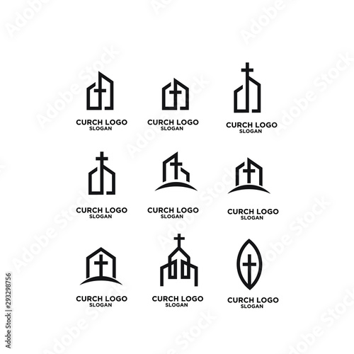 set church minimal logo icon designs