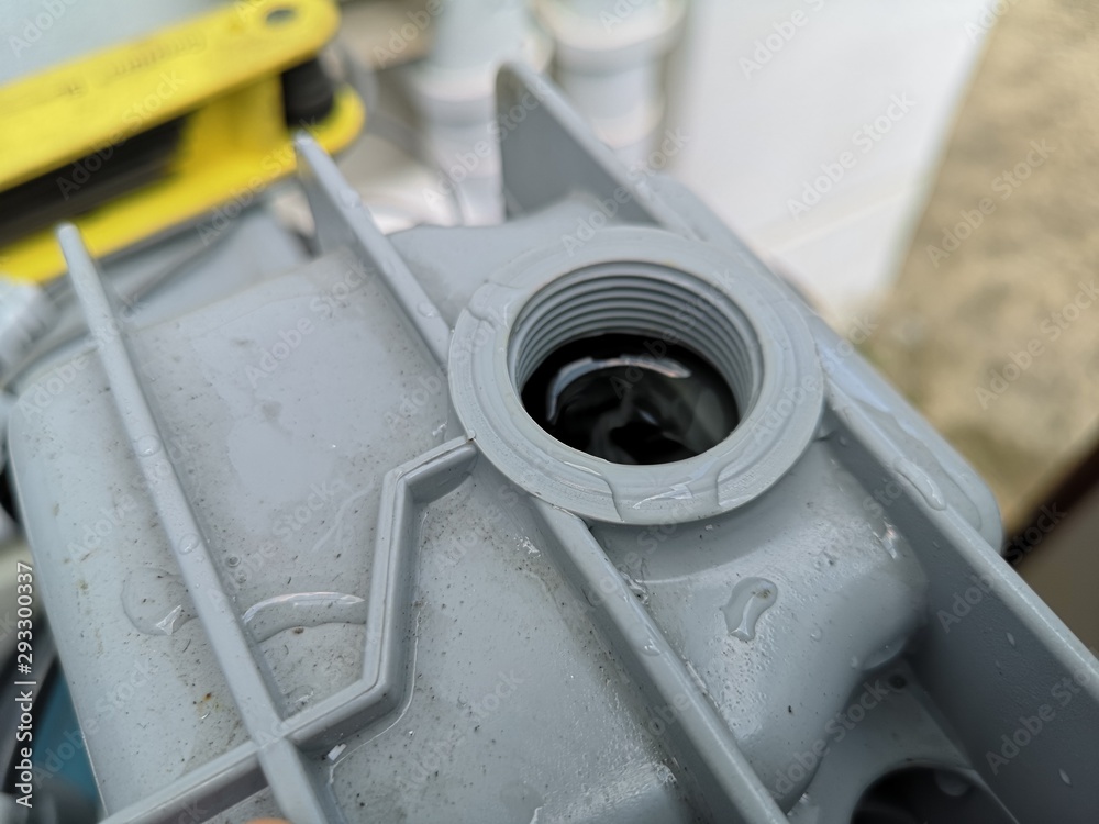 Bleed the water pump. The water pump inside the house provides full