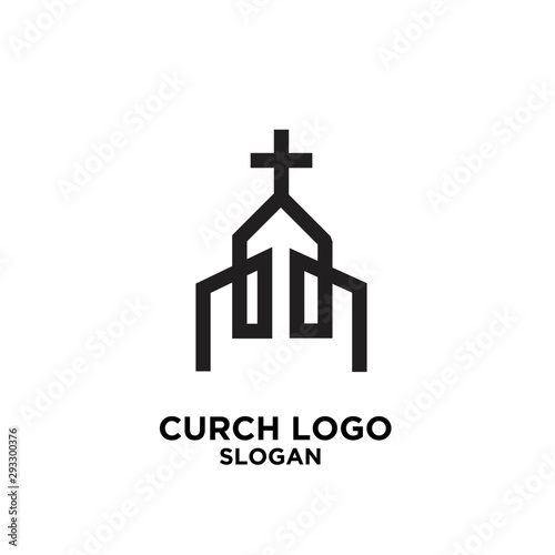 church minimal logo icon designs