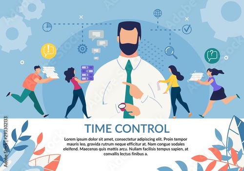 Time Control Importance Motivation Flat Poster