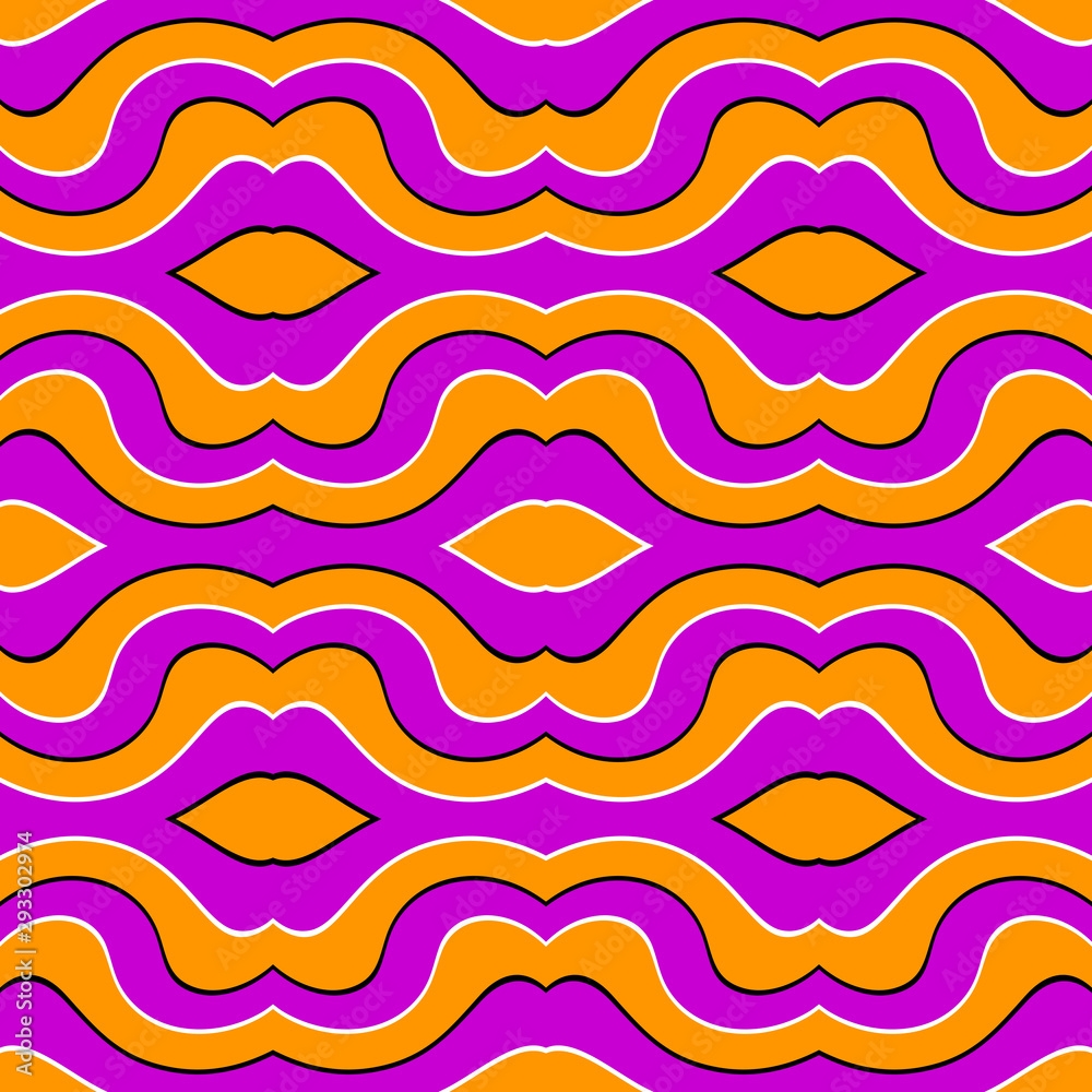 Kisses. Optical illusion of movement. Seamless pattern. Kisses. Optical illusion of movement. Seamless pattern.