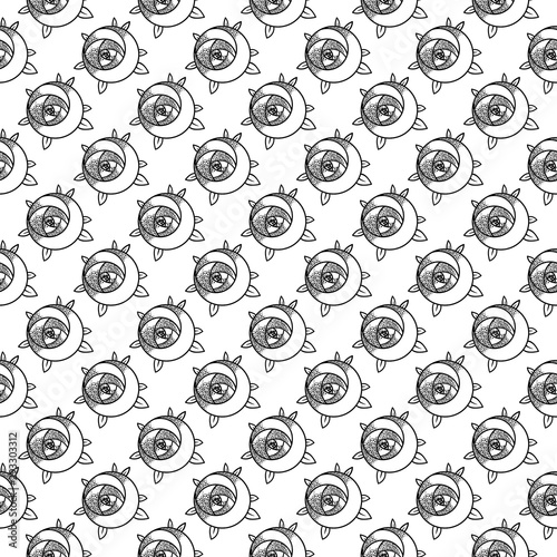 Geometric rose flower. Seamless Pattern. Art deco style inspired.