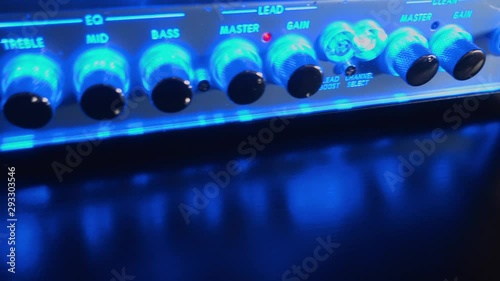 turning on and preparing the guitar amp for recording and playback
