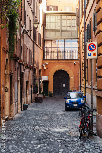 Old street in Rome  Italy. View of old cozy street in Rome.