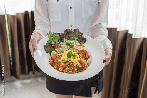 chef preparing food in kitchen photo