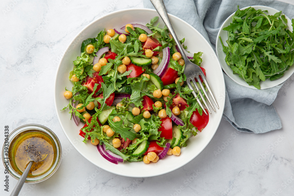 Chickpeas, tomato, cucumber salad Chickpeas, tomato, cucumber salad