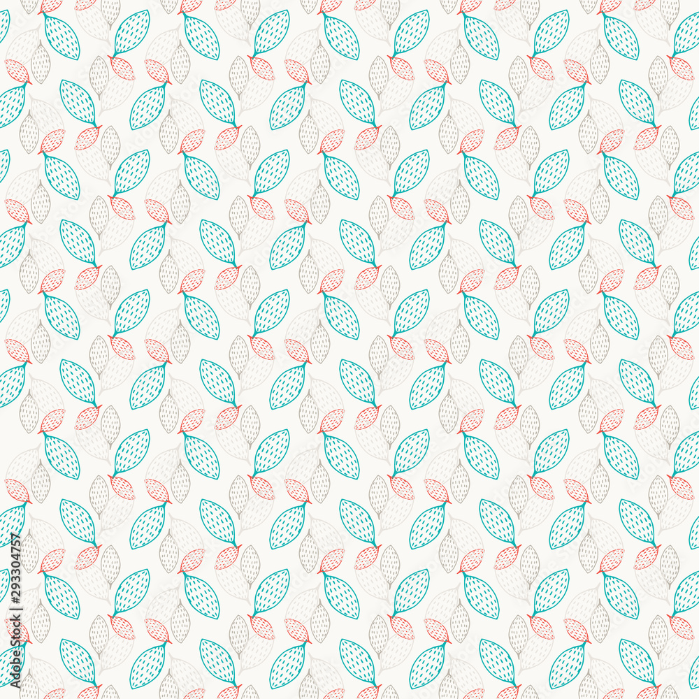 Seamless, delicate background with transparent leaves
