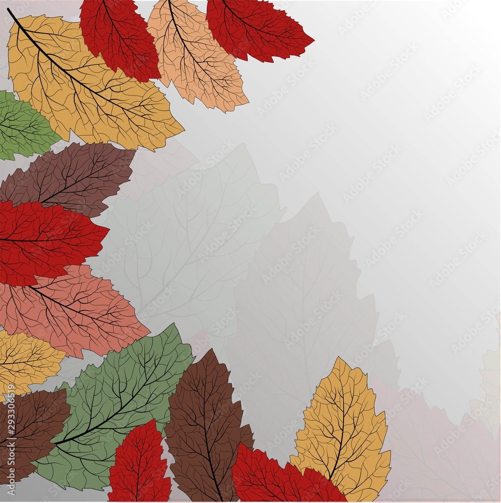 Autumn leaves background, great design for any purposes. Pattern with red autumn leaves background for wallpaper design.
