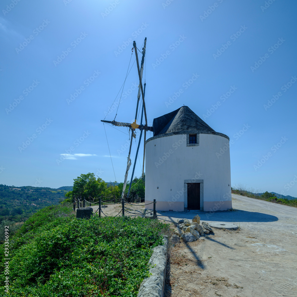 Windmills in Arrabida near Setubal, Portugal